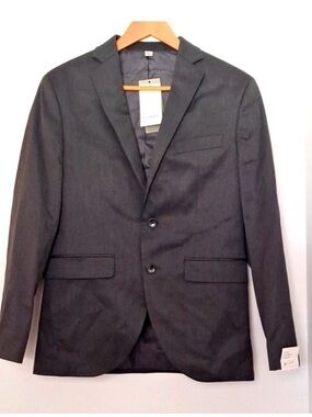 GOODFELLOW Stretch Wool Blend Suit Jacket, Men’s 34R, Dark Gray